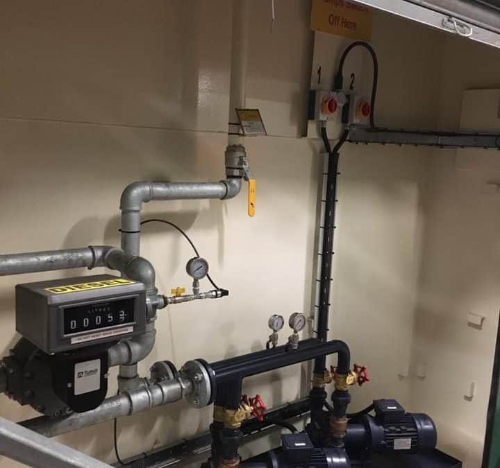 Pumping sets with pressure regulation and flow tank metering