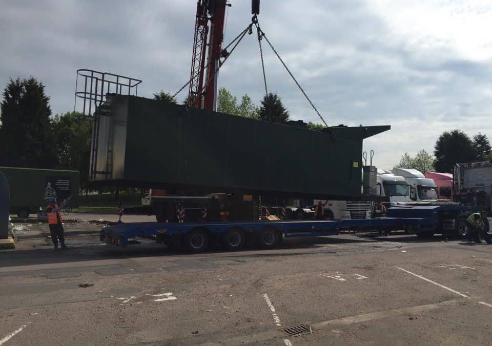 Loading a tank into place